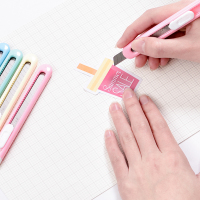 美工刀小号得力2054糖果色清新卡通裁纸刀 韩版切纸刀 工具刀deli 1把/颜色随机(计价单位:把)(BY)