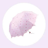 天堂伞 33660E心心念念蘑菇三折晴雨伞 单个装