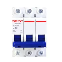 德力西 HDBE-3P 空气开关 断路器 家用空开开关 标准型 DZ47S升级款 3P 40A 白色 (单位:个)