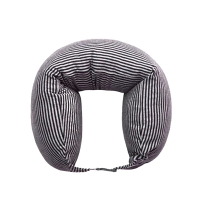 灰黑中条纹全棉针织棉U型枕 XTL802 护颈枕午睡枕枕头(10个起订)