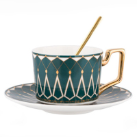陶瓷骨瓷欧式小奢华咖啡杯碟套装花茶红茶拉花杯北欧ins风