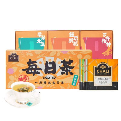 茶里(ChaLi) 每日茶红茶绿茶花草茶组合21包装 (盒)