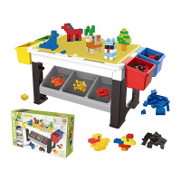 博娃品牌过家家多功能积木桌彩盒包装凹凸面浮雕兼容小颗粒CB035