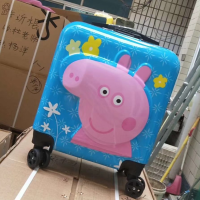 文苏 儿童卡通三D款登机箱 18寸佩奇猪拉杆箱 万向轮行李箱
