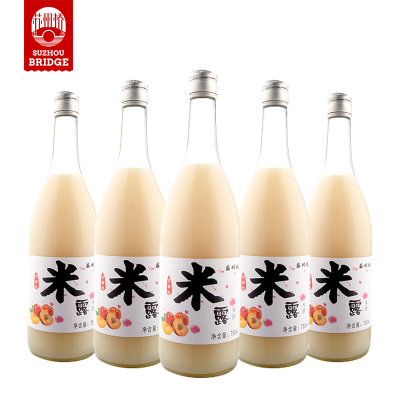 苏州桥米酒桂花米露水蜜桃微醺晚安甜酒0.5度750ML*6整箱