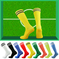 星加坊毛巾底青少年足球运动袜子男女袜跑步袜黄色002Y