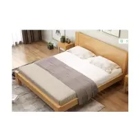 中伟(ZHONGWEI) 北欧床 实木床卧室1.8米北欧床现代简约主卧双人床 原木色