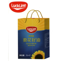洛克莱系列幸运线葵花籽油乌克兰原装原瓶进口葵花籽油1L*2礼盒装