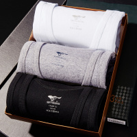 七匹狼 | [纯棉3件装]全棉细针男式运动汗衫白色纯棉男士打底背心男内衣