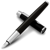 派克(PARKER) IM系列 纯黑丽雅白夹墨水笔钢笔