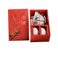 企业专享 白瓷陶瓷茶具一壶两杯礼盒装 起订量40