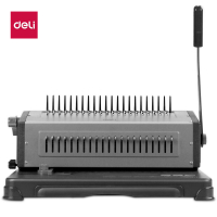 得力deli 3874夹条胶圈装订机 梳式打孔机 财务办公标书文件装订机 装订器