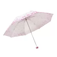 天堂伞 3383E提花丝印莲花仙子三折超轻太阳伞晴雨伞 粉色