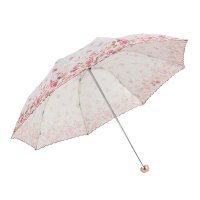 天堂伞 3383E提花丝印莲花仙子三折超轻太阳伞晴雨伞 粉橙