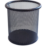 三木(SUNWOOD) 1201 金属圆形办公笔筒/笔座 黑色