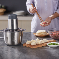 小熊(Bear)绞肉机家用电动 不锈钢多能料理机 绞馅机碎肉打肉机切菜搅拌机 QSJ-B03L5 2L/