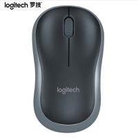 罗技(Logitech)M185(M186) 无线鼠标 办公鼠标 对称鼠标 黑色灰边 带无线2.4G接收器