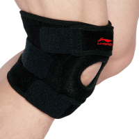 李宁(LI-NING)运动护膝护具 男女款 加压弹簧支撑护具便捷式可调节短款 跑步登山护腿 214单只装