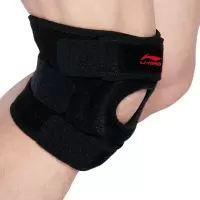 李宁(LI-NING)运动护膝护具 男女款 加压弹簧支撑护具便捷式可调节短款 跑步登山护腿 214单只装