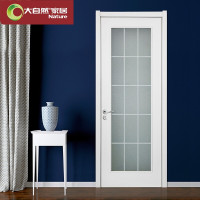 大自然卫生间书房玻璃木门可定制水性漆门P409B 红栎