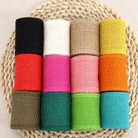 蕾丝边织带布料宽麻绳 花边麻布(混色共12卷)