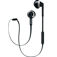 PHILIPS飞利浦蓝牙耳机SHB5250WT 耳塞式有线控无线耳机无线蓝牙运动耳麦 黑色 (单位:幅)(BY)