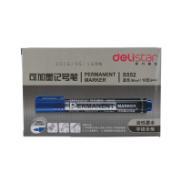 得力(deli) S552可加墨记号笔快干防水勾线笔记号笔墨水马克笔蓝色可加墨记号笔