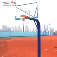 星加坊 篮球架 户外成人标准地埋篮球架 地埋式篮球架 圆管 配钢化玻璃篮板qclqj1