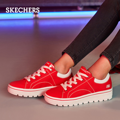 Skechers斯凯奇女鞋新品CLEATS复古板鞋帆布鞋小白鞋休闲鞋74100
