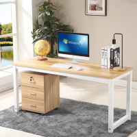 群兴俊达 DNZ-002 原木色 1000*600*740mm 电脑桌书桌加宽台式家用现代简约简易办公桌写字桌子