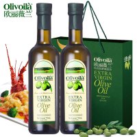 欧丽薇兰 Olivoilà 食用油 特级初榨压榨 橄榄油750ML*2(简装礼盒)