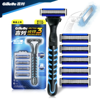 吉列（Gillette） 剃须刀刮胡刀手动 吉利 3层浮动刀片 威锋3强化刀架（6刀头）单盒装
