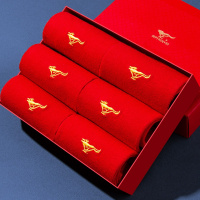 七匹狼 | 6双装夏季男式中筒运动袜男士袜子棉质红色本命年