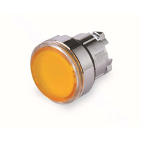 施耐德 Schneider Electric ZB4BA58 弹簧复位按钮头(无标志),平头透明盖(可插入标签),黄色