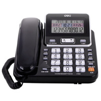 得力(deli)电话机座机 固定电话 办公家用 翻转可摇头 可接分机 789 黑