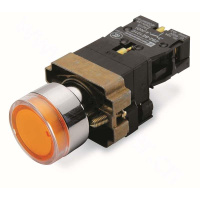 施耐德 Schneider Electric LED 24V黄色平头带灯按钮,ZB2BWB51C+ZB2BW35C