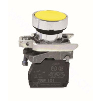 施耐德 Schneider Electric 平头弹簧复位按钮,黄色,1NO(包装数量 1个)