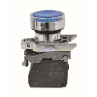 施耐德 Schneider Electric LED 24V平头弹簧复位带灯按钮，蓝色(包装数量 1个)