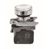 施耐德 Schneider Electric LED 24V平头弹簧复位带灯按钮，白色(包装数量 1个)