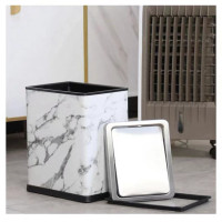 大理石款垃圾箱10L带盖不锈钢