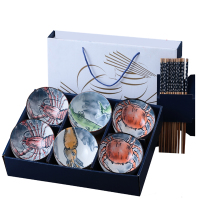 海鲜高尔夫碗套装(六碗六筷)