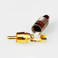 音频莲花插头AV音频视频功放连接头rca公头焊接头镀金免焊接 40个装