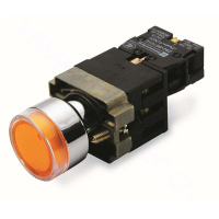 施耐德 Schneider Electric LED~220V黄色平头带灯按钮,ZB2BWM51C+ZB2BW35C