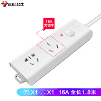 公牛(BULL)GN-H102D防雷大功率16A插座2位总控全长1.8米.GS
