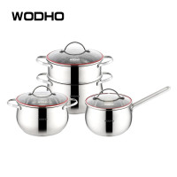 万德霍 豪门盛宴奶锅/汤锅/蒸锅三件套WDH-G0190328