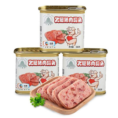 晋唐中粮 天坛小白猪午餐肉罐头 340g*3罐