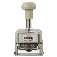 得力(deli) 自动号码机手动打码机编号打号器页码机日期可调数字印章 8位自动号码机 7508