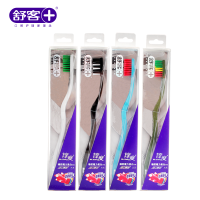 舒客(Saky) 橡胶魔力白成人情侣牙刷 3支(颜色随机)