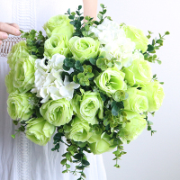 仿真玫瑰花摆件 绿色