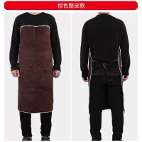 丛林狐 牛皮电焊围裙焊工防烫围裙焊接氩弧焊工作服隔热耐高温防hu服 棕色整皮围裙70*90